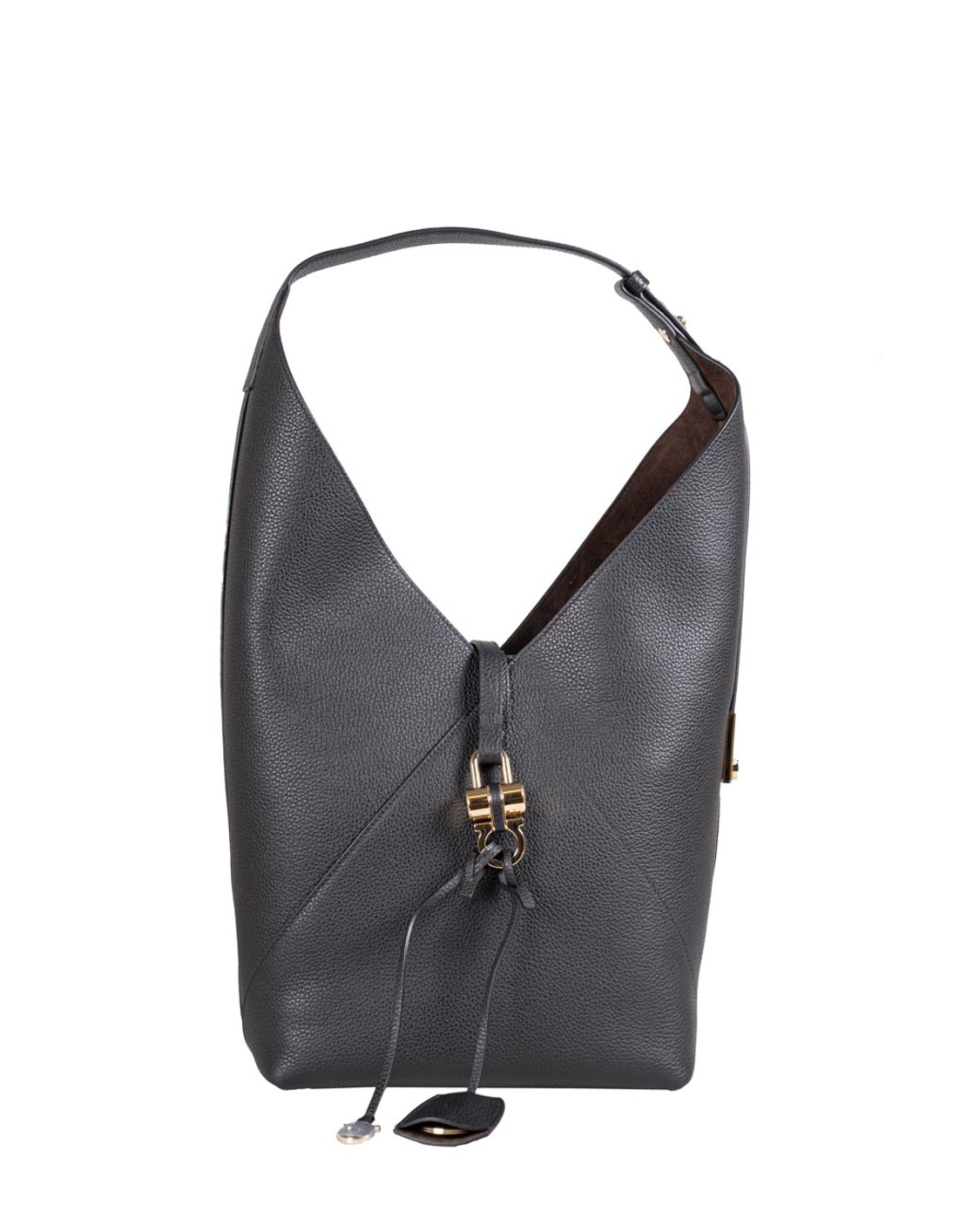 shop SALVATORE FERRAGAMO  Borsa: Salvatore Ferragamo Borsa hobo V-shaped.
Chiusura effetto lucchetto con piccoli charm.
A) Altezza 23.0 CM  B) Lunghezza 23.0 CM  C) Profondità 13.0 CM.
Luce tracolla: 29 cm.
Luce manico: 29 cm.
Composizione: 100% Pelle.
Made In ITALY. 21A047-783044 number 9159370